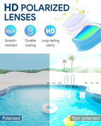 Swim Goggles, Polarized Adult Swimming Goggles Bungee Strap No Hair Pulling Anti-fog Pool Goggles for Men Women