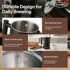 SterlingPro Stainless Steel French Press Coffee Maker 1.75 L (59 oz) Black – Double Walled Insulated Extra Large French Press, Durable Design Keeps Drinks Hot, Easy to Use and Clean for Rich Flavor