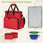 LARIPOP Dog Travel Bag Airline Friendly for Small Medium Large Dogs, Pet Travel Organizer with Collapsible Bowls Food Containers Mat, Waterproof Portable Tote for Dog Outdoor Travel