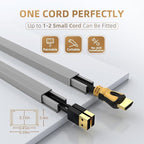 Delamu Cord Hider, 85in Cord Covers for Wires on Wall, One-Cord Cable Hider, Self-Adhesive Wire Hiders Wire Covers for TV Cords on Wall, Paintable Cable Cover Management Kit, W0.59 H0.4in, Grey