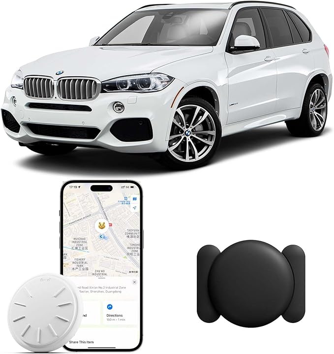 GPS Tracker for Vehicles, 1PCS Real Time GPS Tracker Work with Find My (iOS Only), MINI Car Tracker Device Hidden for Vehicle, No Monthly Fee, Magnetic, Waterproof