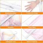 Dntorx 6 Pack Garment Bags 60 * 100cm, 40in PEVA Translucent Garment Covers, Suit Storage Bags, Dress Organizer Bags Used To Protect Shirts, Winter Coats, Jackets（White Edge）