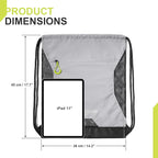 Waterproof Drawstring Backpack for Men/Women, Lightweight Sports Bag for Gym, Beach, Swim, Hiking, Running & Cycling, Anti-Stain with Quick-Access Mesh Pocket, Gray 14.2"×2.8"×17.7"