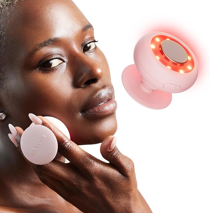 Solawave Red Light Therapy Device for Face & Body | Near Infrared Light Therapy for Rejuvenation | Portable Facial Skincare Solution | Soothes & Depuffs Skin, Reduces Appearance of Lines & Wrinkles