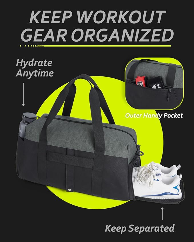 BAGSMART Gym Bags for Men Women, Foldable Travel Duffle Bag, Lightweight Weekender Duffel Bag With Shoe Compartment, Water Resistant Workout Duffle Sports Bag for Travel Yoga, Dark Pink