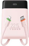 VEGER Portable Charger, Ultra Slim 22.5W Fast Charging with Built in Cable, Flight-Safe 10000mAh USB C Power Bank Battery Pack, Travel Essential Phone Powerbank for iPhone 17 16 Samsung S25 Google etc