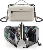 LUGGEX Large Travel Tech Pouch, CBX01 Cable Organizer Bag with Strap for Kindle, Chargers, Cord, Double Accessories & Water Resistant