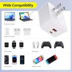 BUDI Flat USB C Wall Charger, 65W 2-Port Slim USB Wall Charger, Fast Charging Block with 45W Type-C Power Delivery and 20W Type-A for Computer/iPhone 17/16/15/14/13/12/11/Pro Max/XS/XR/8/7,Tablets