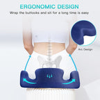 Benazcap X Large Memory Seat Cushion for Office Chair Sciatica & Back Pain Relief Memory Foam Firm Coccyx Pad for Car, Wheelchair, Gaming Chair and Desk Chair, Blue