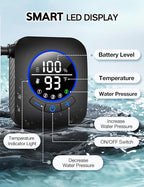 Docusvect Portable Shower for Camping 8000mAh with 3X Stronger Water Flow, Portable Camping Shower with 5 Pressure Levels, 4 Spray Modes, 26oz Ultra Lightweight, IPX8 Waterproof