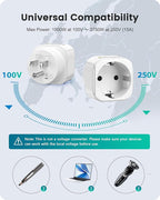 LENCENT 2 Pack Europe to US Plug Adapter,European to USA Adapter, American Outlet Plug Adapter, EU to US Adapter, Europe to USA Travel Plug Converter