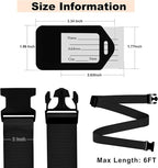 8 Pack Luggage Straps and Tags Set (4 Straps, 4 Tags), Luggage Straps for Suitcases TSA Approved Suitcase Belt Luggage Tags, Black