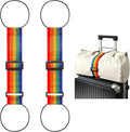 Multi Use Strong Adjustable Luggage Connector Straps for Suitcases,2 Pack Flexible Luggage Accessories Elastic Fastening Bag Strap (Rainbow)