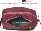 Travel Toiletry Bag For Women, 8L Large Packing Cube with Waterproof TPU Wet/Dry Compartment