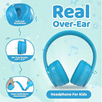 MIDOLA Kids Bluetooth Headphones 68H Play Time,Volume Limit 85/94dB, Foldable Lightweight Wireless Over-Ear Headphone for Kid Toddler Child Pad Tablet,Headsets with Built-in Mic Blue