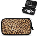 Leopard Print Electronics Case, Mini Cable Organizer Bag for Essentials, Tech Accessory with Cord Organizer for Phone, Power Bank, SD Card