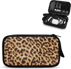 Leopard Print Electronics Case, Mini Cable Organizer Bag for Essentials, Tech Accessory with Cord Organizer for Phone, Power Bank, SD Card