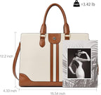 BOSTANTEN Leather Laptop Briefcase for Women Shoulder Bag 15.6 Inch Business Computer Work Tote