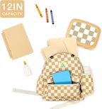 STEAMEDBUN Corduroy Toddler Backpack for Girls 2-4: Kids backpack for Boys Girls - 12 inch Preschool Kindergarten Backpacks - Checkered