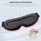Gritin 100% Blackout Sleep Eye Mask for Women Men,Zero Eye Pressure Sleeping Mask-Ergonomic Design 3D Cutout Eye Movement and Eyelash Friendly Night Blindfold,Ultra Soft&Comfortable for Sleeping-Pink