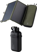 ELECOM NESTOUT 2-Panel Solar Panel Charger + 10000mAh Outdoor Power Bank (Black)