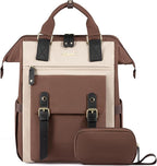 LOVEVOOK Laptop Backpack for Women Work Travel Backpack, Stylish College Backpack Purse, Business Computer Bag Commuter Teacher Doctor Nurse Bags, Casual Daypack, 15.6 Inch, Coffee-apricot-black