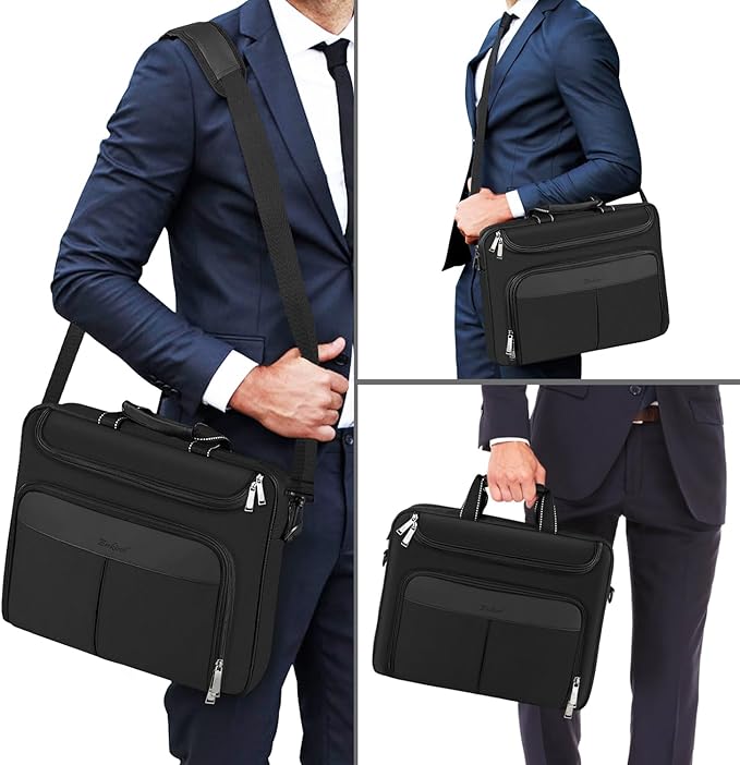 15.6-16.2 inch Waterproof Protective Laptop Messenger Briefcase with Adjustable Shoulder Strap Men Women Travel/Business Bag Compatible with Macbook Pro 16 inch A2141/A2485