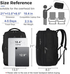 MATEIN Extra Large 45L Travel Laptop Backpack, Airline Approved Carry on Backpack with Shoe Compartment, Water Resistant Luggage College Overnight Weekender Travel Bag Fit 18" Laptop, Black