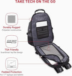 SWISSGEAR 1900 ScanSmart TSA Laptop Backpack Fits 17 Inch Laptop with RFID Protection and Tablet Pocket, Grey/Black, 19-Inch