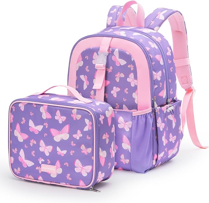 mommore Kids Backpack for Boys Girls 4-8 Kindergarten Elementary School Backpack with Lunch Box - 15” H Fit Folder