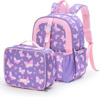 mommore Kids Backpack for Boys Girls 4-8 Kindergarten Elementary School Backpack with Lunch Box - 15” H Fit Folder