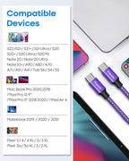 etguuds Purple USB C to USB C Cable 1ft, 2-Pack 60W USBC to USBC Cord, Type C to C Charger Cable Fast Charging for iPhone 17 16 15 Pro Max Plus Air, Samsung Galaxy S25 S24 S23, for MacBook/iPad, Pixel