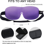 PrettyCare 3D Sleep Mask 2 Pack, Eye Mask for Side Sleeper - 3D Contoured Sleeping Mask Block Out Light for Men Women- No Eye Pressuer Night Masks with Ear Plugs & Travel Bag (Black＆Purple)