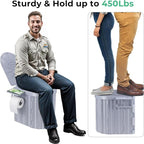 Sckee Camping Toilet, Portable Toilet for Adults, Portable Travel Folding Toilet with Lid and Paper Holder, Compact Potty for Car, Camp Toilet Portable Toilet for Camping, Hiking,Truck, RV, Beach