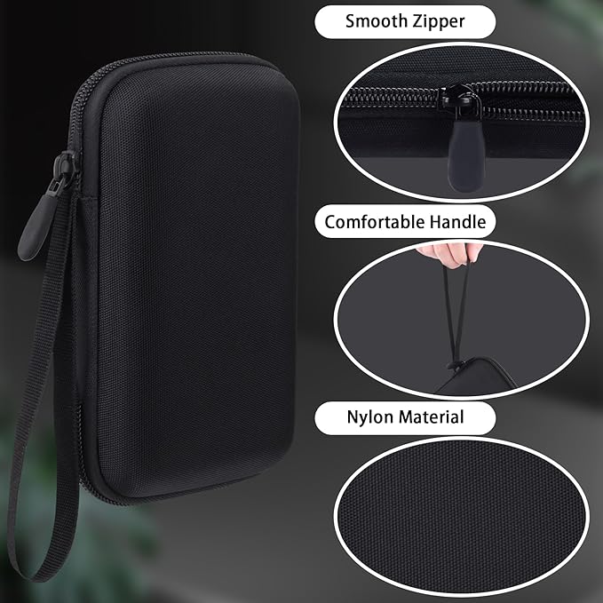 co2CREA for Anker Nano 5,000mAh Ultra-Slim / 10,000mAh MagGo Power Bank, Hard Travel Case Compatible with Anker A1665 A1664 Slim Magnetic Charger, Case Only (Black Case)