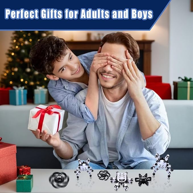 Transformable Fidget Spinners Toys for Adults and Kids,Cool Fingertip Gyros,Sensory Toys for Teens Boys Age 8-12 ADHD Autism Relief Stress Birthdays Gifts Party Favors Easter Travel Toys