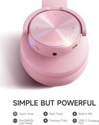 Picun B8 Headphones Wireless Bluetooth, 120H Bluetooth Headphone Over Ear with 3EQ Music Modes, Hands-Free Calls, Deep Bass Headphones for Travel Home Office Cellphone PC (Pink)