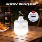 VAVOFO 2PCS 20W LED Camping Lantern Rechargeable, 1200LM Camping Light , 3000mAh Portable Tent Light , IP65 Waterproof Flashlight Lanterns for Emergencies ,Power Outages,Hurricane (White)