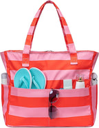 Bluboon Waterproof Beach Tote Pool Bags for Women Ladies Extra Large Carry On Bag With Wet Compartment for Weekender Travel