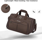 Hanke Small Travel Duffel Bag, Under Seat Carry On Personal Item Bag with 11 Pockets, Lightweight Water Resistant Foldable Weekender Bag with Trolley Sleeve for Travel Gym Daily Use（Coffee）