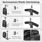 iubest Scooter Luggage Carry On Scooter Suitcase for Kids Age 4-15, Detachable & Foldable 4 in 1 Kids Suitcase, Multifunctional Ride On Travel Trolley Scooter Combo-Black