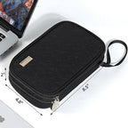 NISHEL Travel Cord Organizer Case, Double Layers Tech Electronic Bag, Essentials for Charger, Cable, Phone, Flash drive, Medium, Black