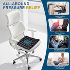 Inflatable Airplane Seat Cushion, Comfort 3d Air Cell Seat Cushion, Tailbone Pain Relief for Long Distance Sedentary People to Use (Black, 16*18in)