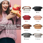 LATMAP 2L Fanny Packs Everywhere Belt Bag Small Fashion Crossbody Waist Pack Faux Leather Waterproof Sling Chest Bag For Women Tan