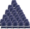BeeGreen 30 Pieces Navy Blue Drawstring Backpacks Bulk, Reflective Gym String Bags DIY for Team Sports