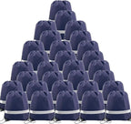 BeeGreen 30 Pieces Navy Blue Drawstring Backpacks Bulk, Reflective Gym String Bags DIY for Team Sports