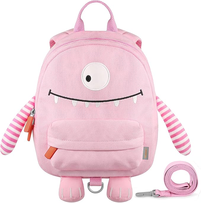 GAGAKU Toddler Backpack with Leash - Mini Kids Backpacks for Girls 2-5 Years Child Safety Backpack 3D Cartoon Animal Anti-Lost Preschool Backpack - Pink