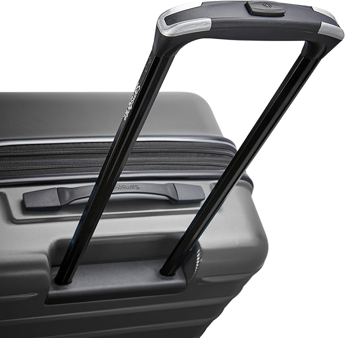 Samsonite Omni 2 Hardside Expandable Luggage with Spinner Wheels, 2-Piece Set (19/24), SOLID CHARCOAL