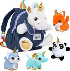 Naturally KIDS Toddler Unicorn Backpack w Plush Unicorn Toys, Gifts for 2-5 Year Old Girls, Toddler Backpack