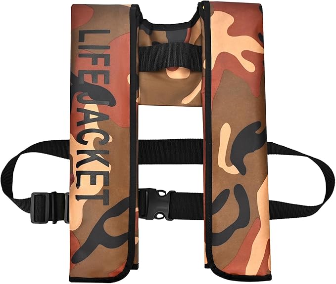 Adult Automatic Inflatable Kayak Vest PFD,Water Sports Vest for Boating Fishing Kayaking SUP Paddleboarding（fit Weight Below 330 lbs）